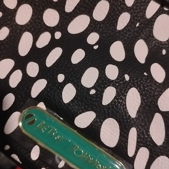 Betsey Johnson Black and White Polka Dot Clutch